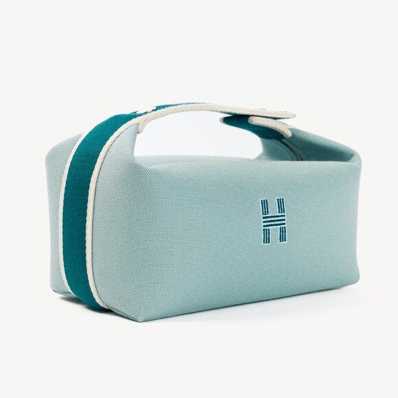 Hermes Bride-a-Brac Small Model Eucalyptus Canvas Case - Picture 2 of 14